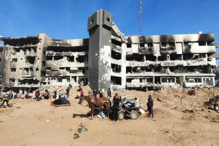 Das völlig zerstörte Schifa-Krankenhaus in Gaza-Stadt. Etwa zwei Wochen nach Beginn des Militäreinsatzes im Schifa-Krankenhaus hat die israelische Armee sich wieder zurückgezogen.