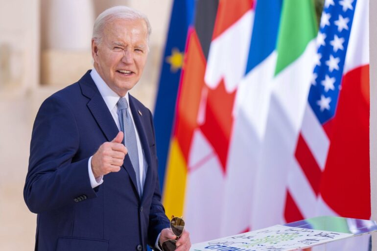 US-Präsident Joe Biden beim Gipfeltreffen der G7-Staaten in Bari, Italien.