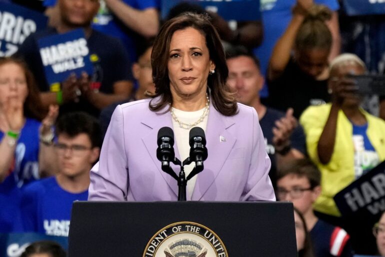 Kamala Harris bei einem Wahlkampfauftritt in Las Vegas.
