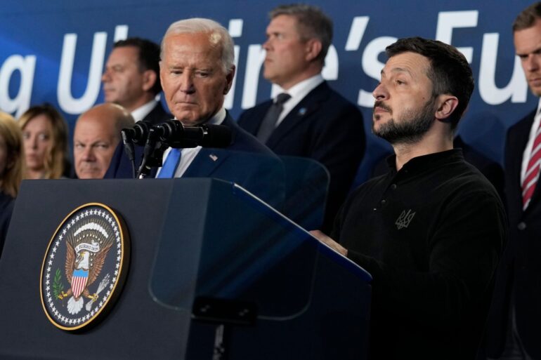 Biden macht klar, dass er hinter der Ukraine steht. (Archivbild)