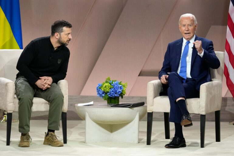 Selenskyj will bei US-Präsident Biden einmal mehr unter anderem die Freigabe von reichweitenstarken Waffen für Angriffe auf militärische Ziele weit in russischem Hinterland erhalten. (Archivbild)