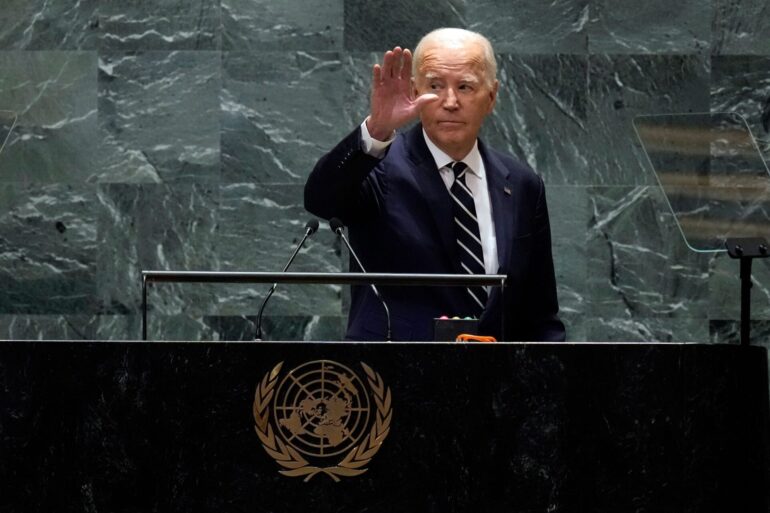 «Es gibt Dinge, die wichtiger sind, als an der Macht zu bleiben», sagt US-Präsident Joe Biden in New York.