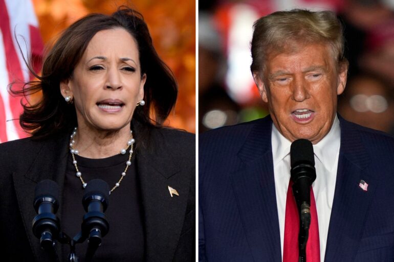 Im Schlussspurt vor der US-Wahl treten Vizepräsidentin Harris und der ehemalige Präsident Trump in denselben Bundesstaaten auf. (Archivbild)