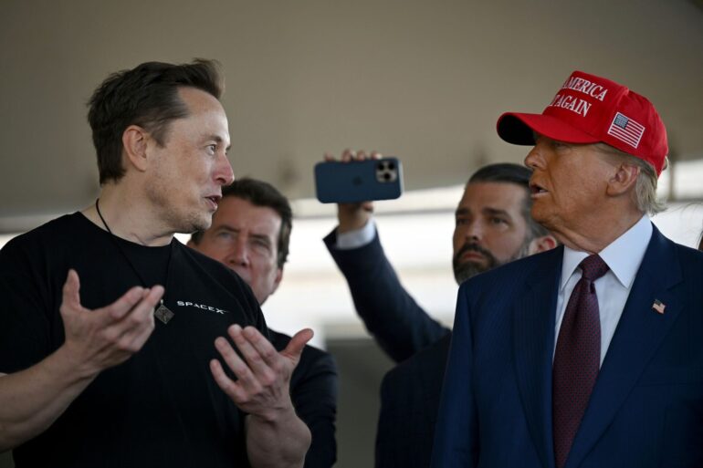 Demokraten fragen angesichts des Blockade-Manövers zum Haushalt spöttisch, wer das Sagen bei den Republikanern hat: Donald Trump oder Elon Musk? (Archivbild)