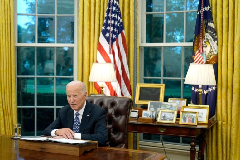 US-Präsident Joe Biden im Oval Office. (Archivbild)