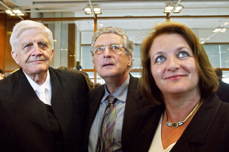 Gerhart Baum (Mitte) mit seinen Weggefährten Burkhard Hirsch und Sabine Leutheusser-Schnarrenberger. (Archivbild)
