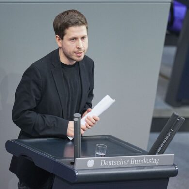 Kevin Kühnert bei seiner letzten Rede im Bundestag.