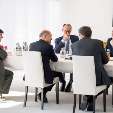 Treffen der Parteichefs im Kanzleramt.