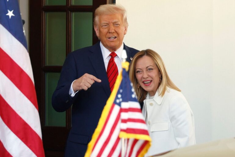 US-Präsident Trump und Italiens Ministerpräsidentin Meloni präsentierten sich am Donnerstag als ziemlich beste Freunde.