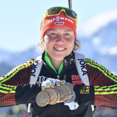 Bei der WM 2017 gewann Laura Dahlmeier sechs Medaillen in sechs Rennen.