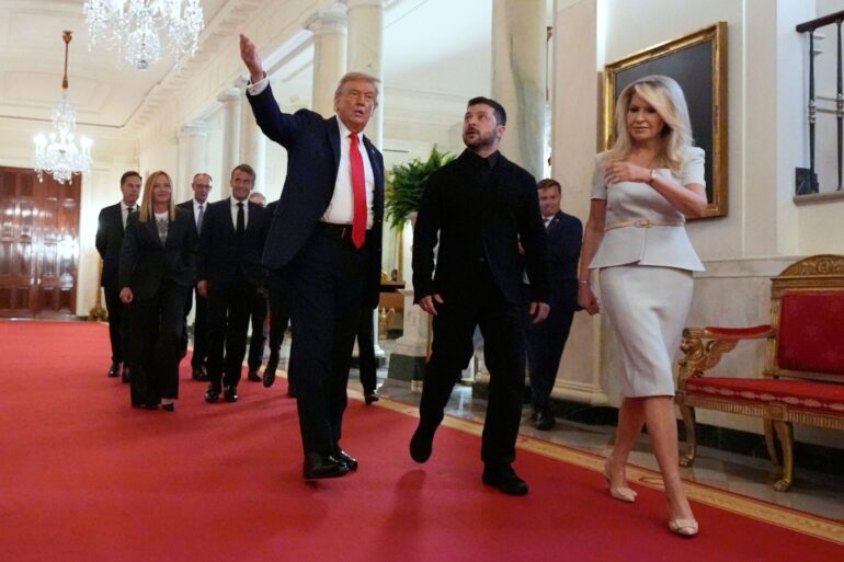 Trump sagt, er fand es «besser», wenn sich Selenskyj und Putin zunächst ohne ihn treffen.