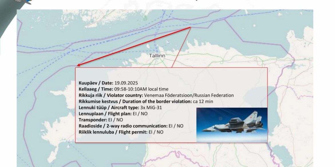 Estland zufolge waren die russischen Kampfflugzeuge klar im Luftraum des EU- und Nato-Landes.