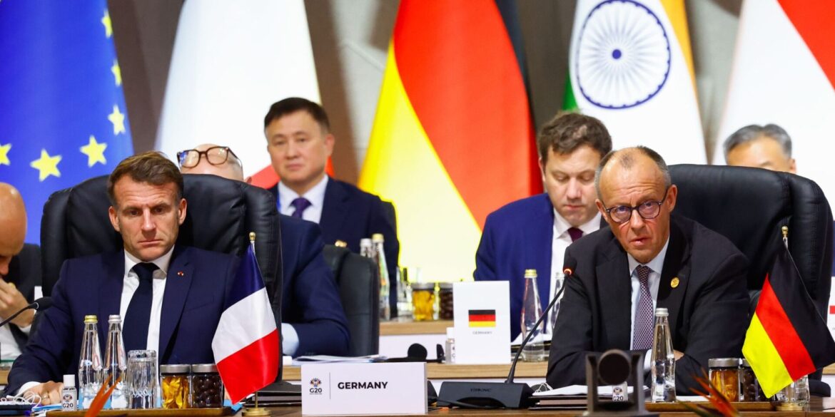 Keine erzwungene Kapitulation: Der französische Präsident Emmanuel Macron und Kanzler Friedrich Merz wollen versuchen, das Schlimmste zu verhindern.