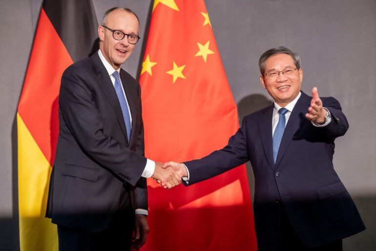 Den chinesischen Ministerpräsidenten Li hat Merz schon getroffen, am Mittwoch steht sein erstes persönliches Gespräch mit Präsident Xi in Peking an. (Archivbild)