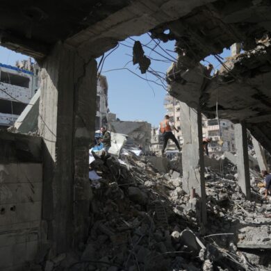 Trümmer einer Polizeistation in Gaza. (Archivbild)