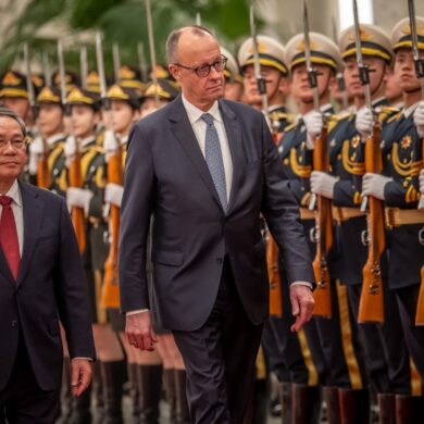 Merz appelliert in Peking an die gemeinsame Verantwortung Europas und Chinas.
