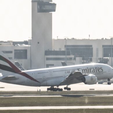 Der Airbus A-380 landete am Dienstag um kurz nach 13.30 Uhr in Frankfurt.