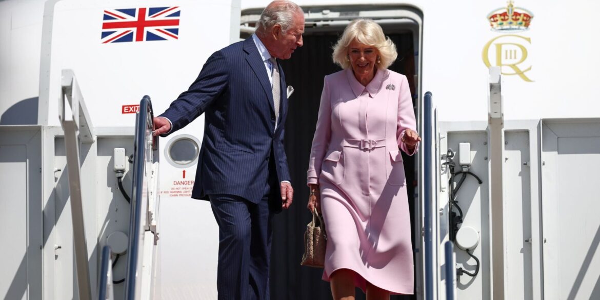 König Charles III. und Königin Camilla treffen in den USA ein.