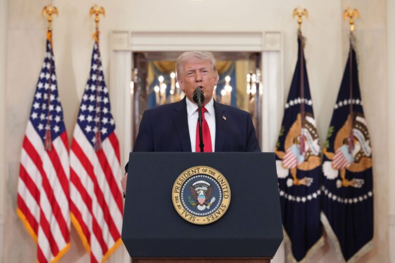 Trumps Botschaft an die Amerikanerinnen und Amerikaner lautet: Die militärischen Ziele der USA sind fast erreicht.