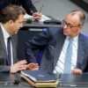 Kriegen sie es hin? Die Vorsitzenden von SPD und CDU, Finanzminister Klingbeil und Kanzler Merz