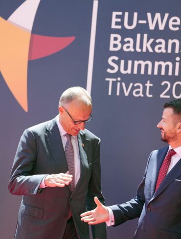 Kanzler Friedrich Merz (CDU) beim Westbalkan-Gipfel in Montenegro.
