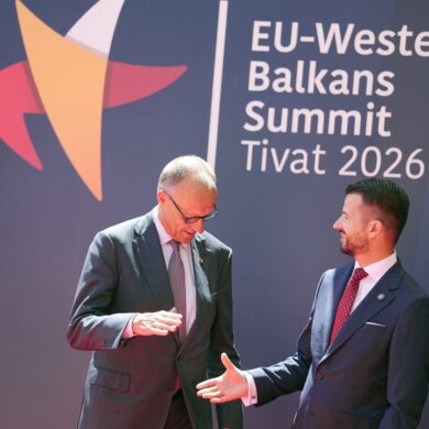 Kanzler Friedrich Merz (CDU) beim Westbalkan-Gipfel in Montenegro.