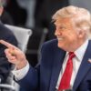 Präsident Trump deutet die Richtung an auf dem G7-Gipfel in Evian, Frankreich.
