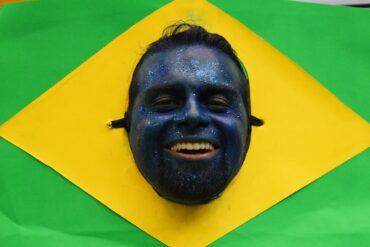 Fußball-WM - ein brasilianischer Fan feiert