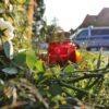 Blumen und Kerzen erinnern an die Opfer.