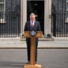 Großbritanniens Premierminister Keir Starmer kündigt seinen Rücktritt an.