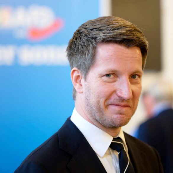 AfD-Landeschef Martin Vincentz während des Landesparteitags in Marl.