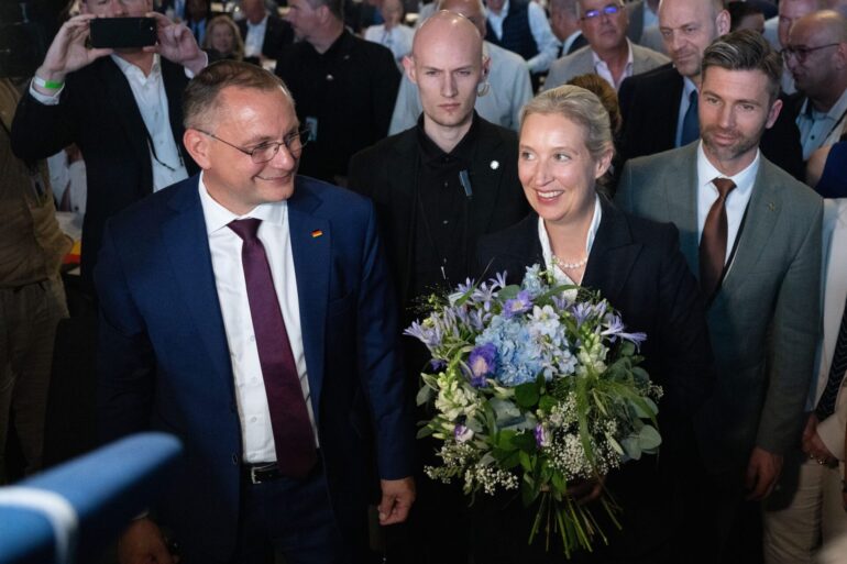 Für Alice Weidel lief die Wiederwahl zur Bundesvorsitzenden etwas besser als für den Co-Vorsitzenden, Tino Chrupalla.