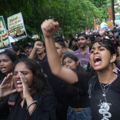 Die junge Protestbewegung entwickelt sich nach Einschätzung von Beobachtern zu einer großen Herausforderung für die Regierung von Premierminister Narendra Modi. (Archivbild)