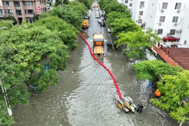 Land unter: Taifun «Bavi" hat im Osten von China für Überschwemmungen gesorgt.