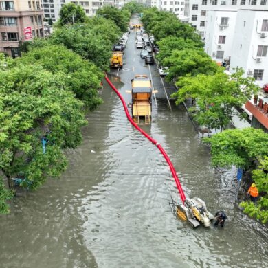 Land unter: Taifun «Bavi" hat im Osten von China für Überschwemmungen gesorgt.