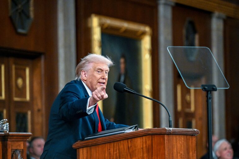 Donald Trumps Rede zur Lage der Nation im Februar gehört zu den Auftritten, an denen sich der Mann hinter seinem Teleprompter bereichert haben soll. (Archivbild)