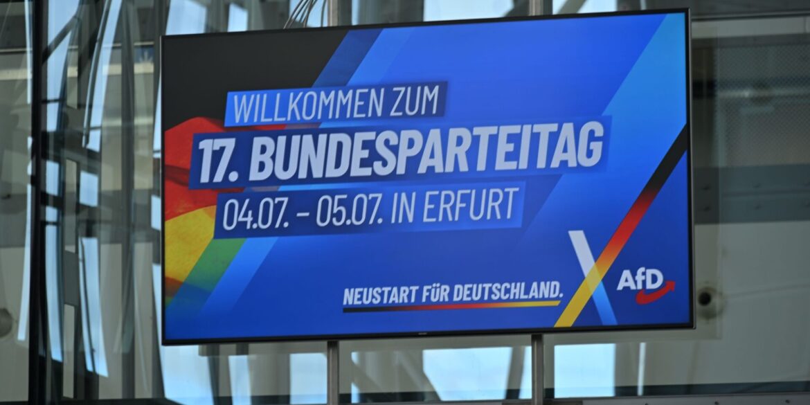 Die AfD trifft sich in der Messe Erfurt.