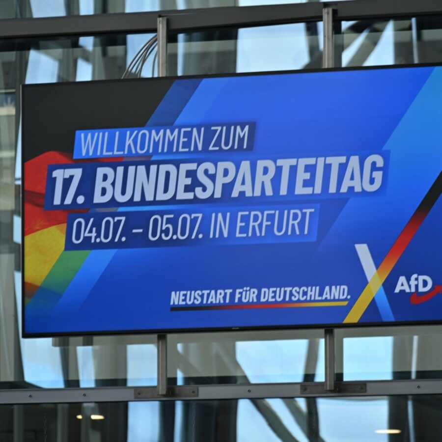 Die AfD trifft sich in der Messe Erfurt.