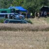 Polnische Einsatzkräfte in der Nähe des Ortes, wo ein Flugobjekt eingeschlagen ist. (Foto aktuell)