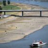 Trockenheit lässt den Rheinpegel sinken