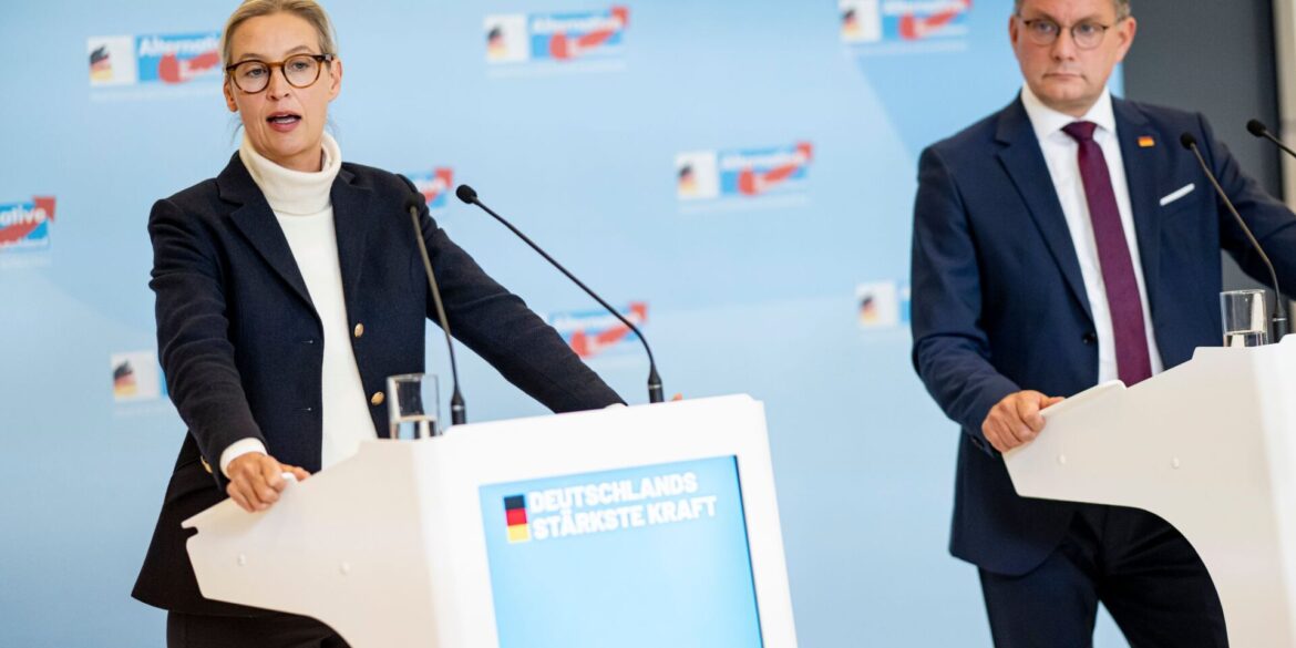 Alice Weidel und Tino Chrupalla stellen sich als AfD-Führungsduo zur Wiederwahl. (Archivbild)