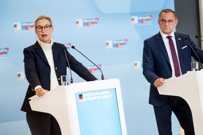 Alice Weidel und Tino Chrupalla stellen sich als AfD-Führungsduo zur Wiederwahl. (Archivbild)