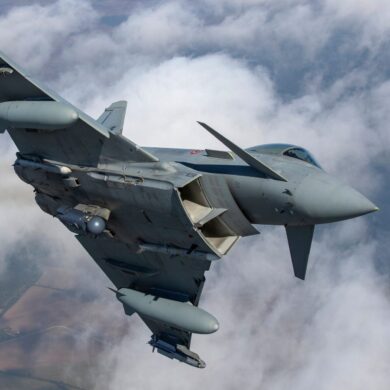 Ein «Eurofighter Typhoon» der italienischen Luftwaffe holte die Drohne vom Himmel. (Archivbild)