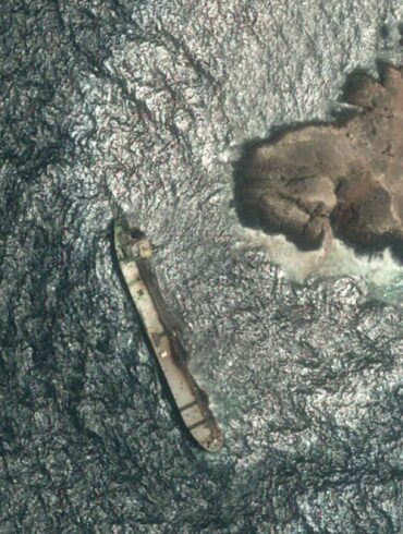 Satellitenbilder zeigen das Ausmaß der Verschmutzung durch den Tanker «Caroline Bezengi».