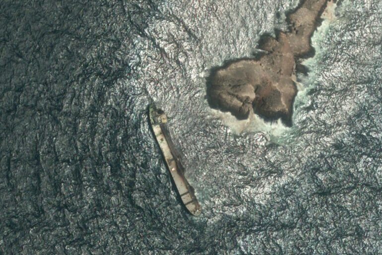 Satellitenbilder zeigen das Ausmaß der Verschmutzung durch den Tanker «Caroline Bezengi».