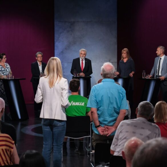 Die Spitzenkandidaten zur Landtagswahl in Sachsen-Anhalt stellten sich den Fragen aus dem Publikum.