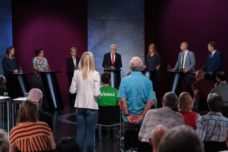 Die Spitzenkandidaten zur Landtagswahl in Sachsen-Anhalt stellten sich den Fragen aus dem Publikum.
