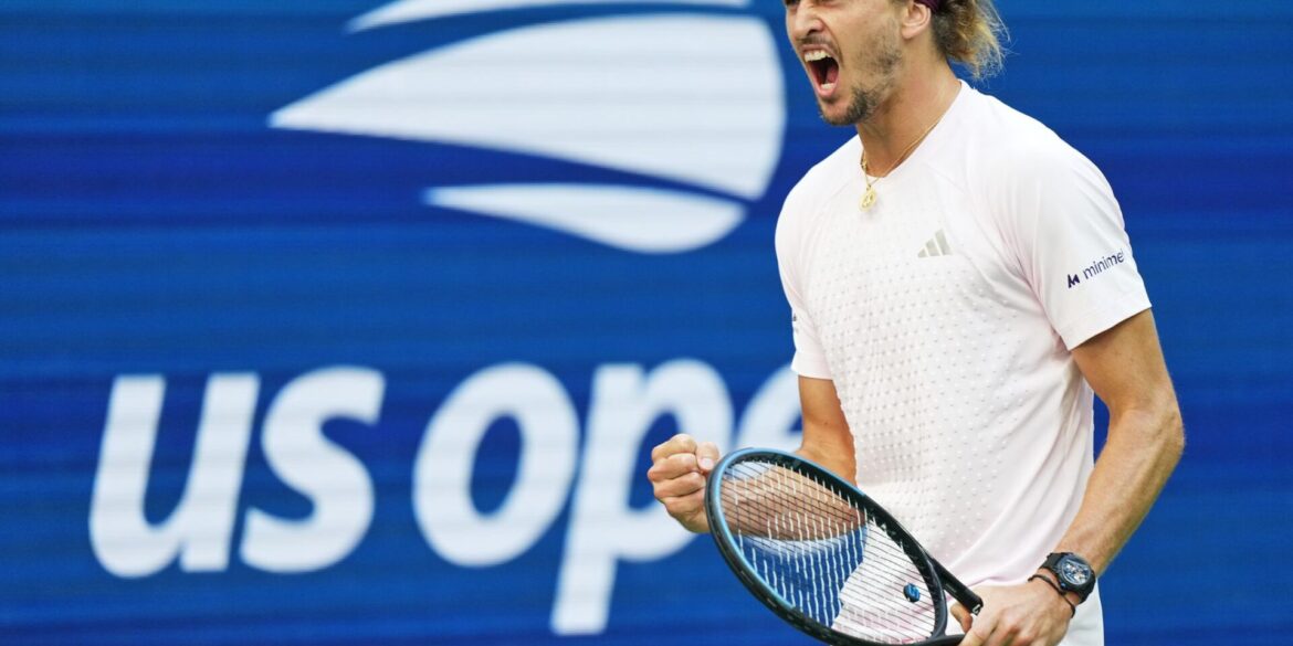 Alexander Zverev feiert seinen Finaleinzug.