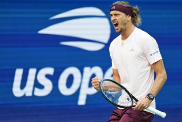 Alexander Zverev feiert seinen Finaleinzug.
