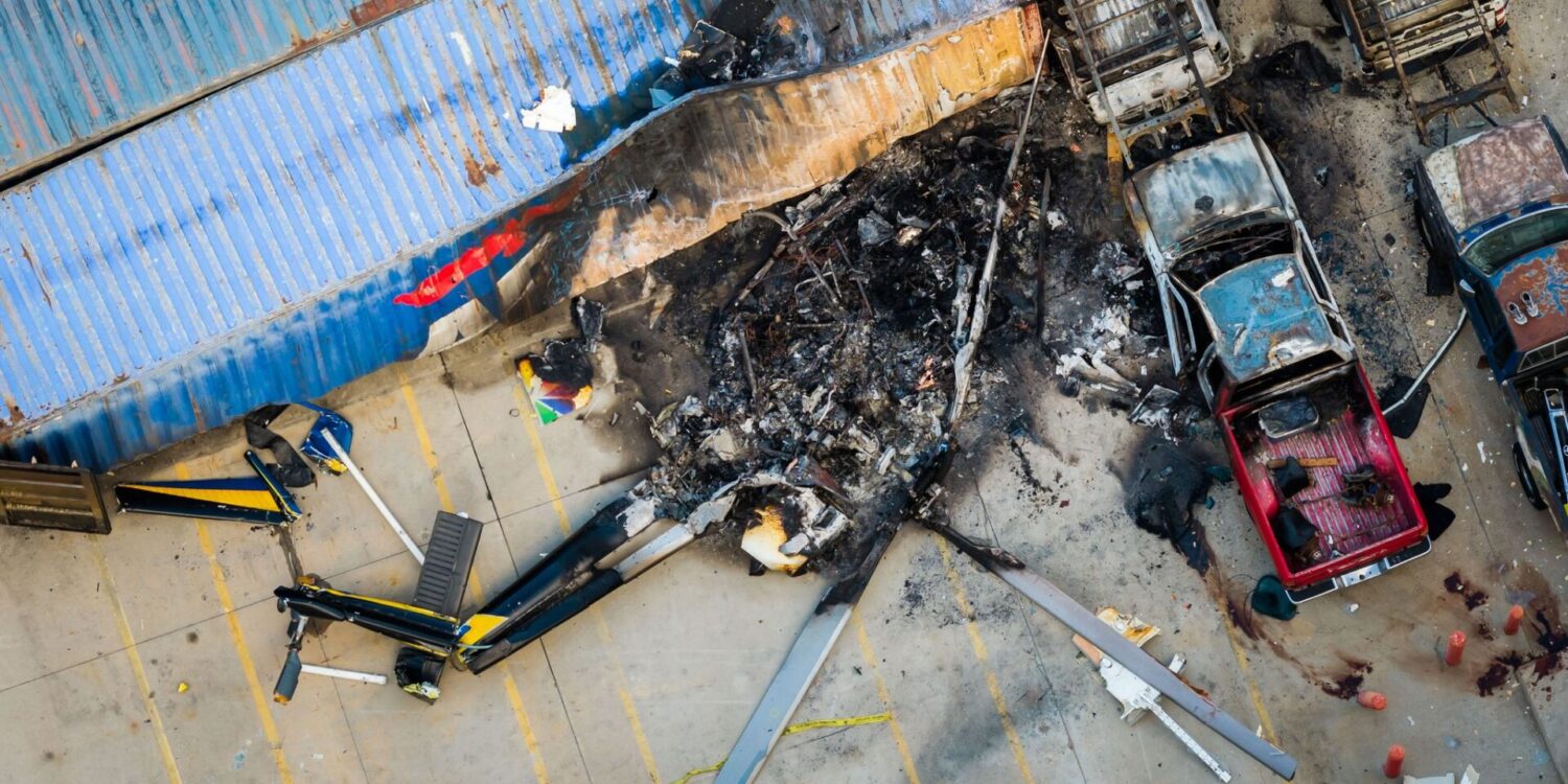 Hubschrauberabsturz in LA: Blick auf die Absturzstelle